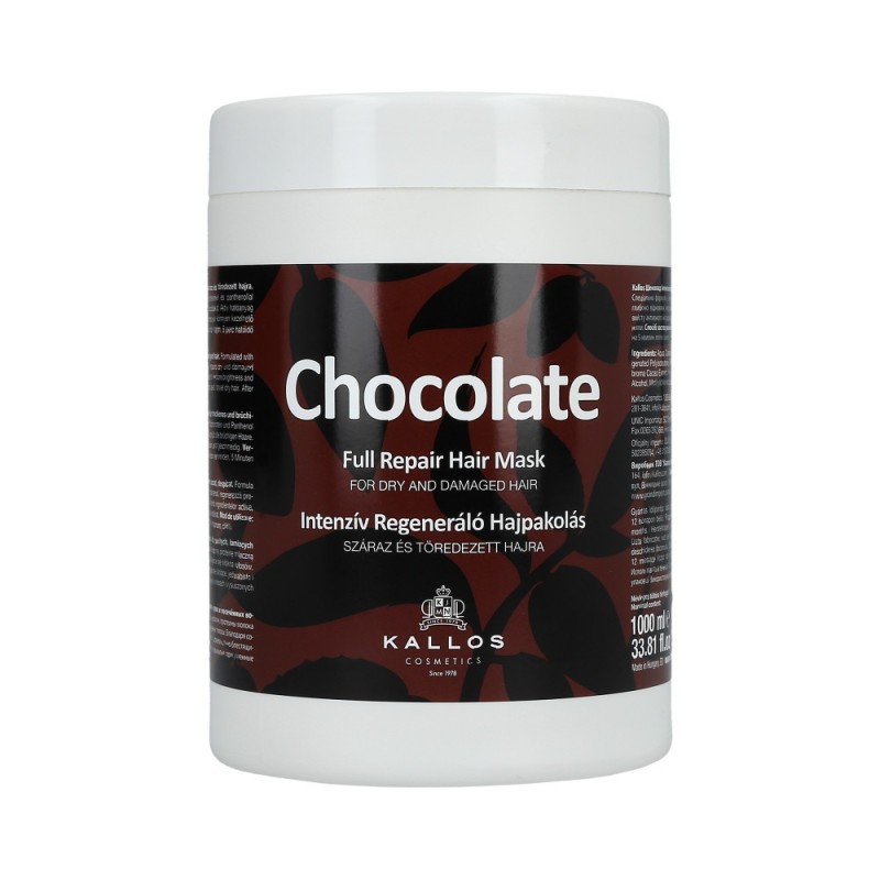Kallos Chocolate Full Repair Hair Mask Dry Damaged Hair 1000 ml