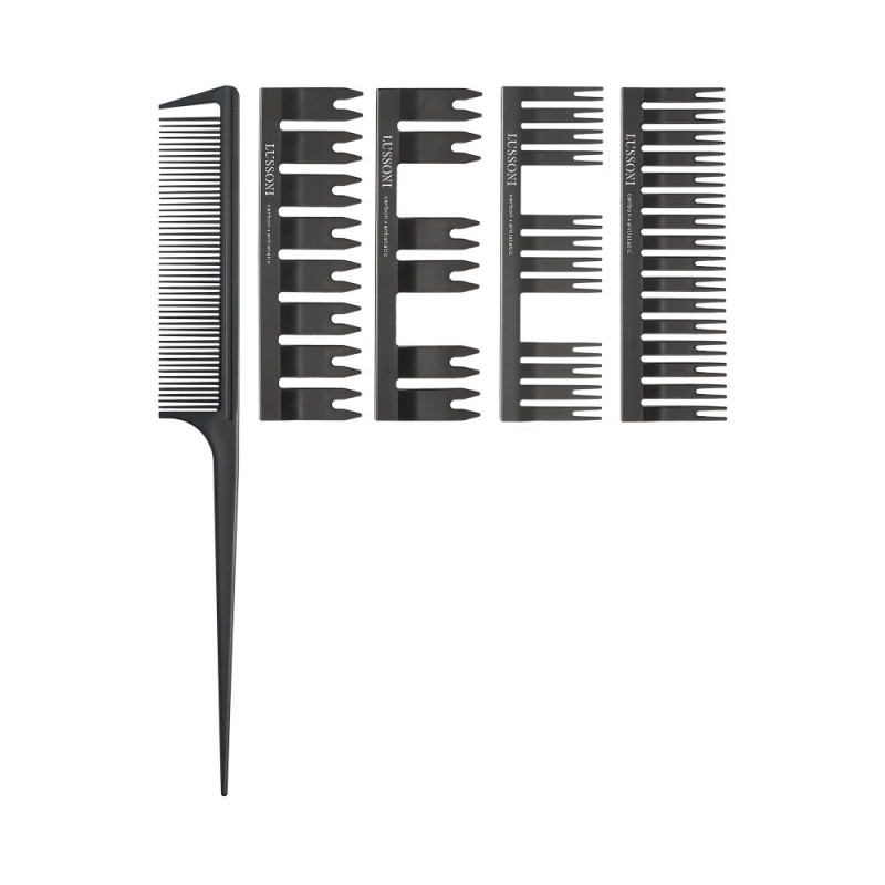 LUSSONI DC 500 Dressing Comb Set: Tail Comb + 4 Covers