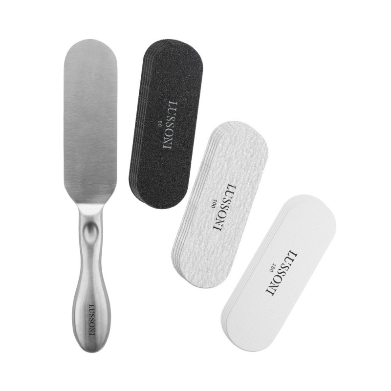 LUSSONI Pedicure Set of Stainless Steel Core with 15 Disposable Strips