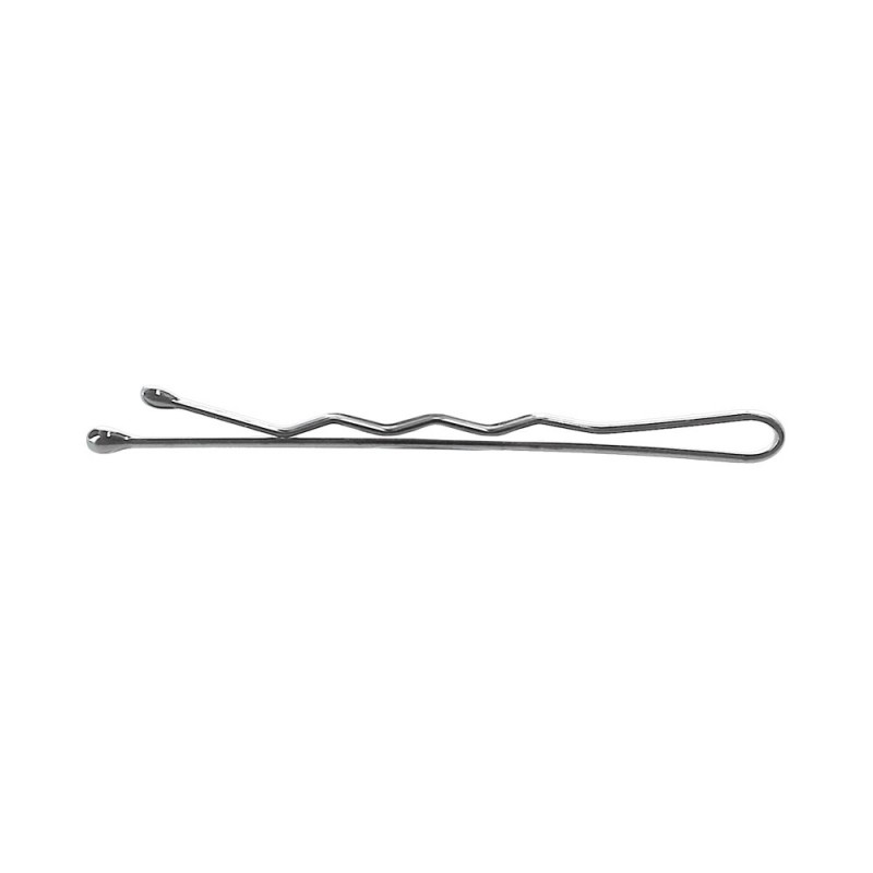 LUSSONI Waved Hair Grips, 4 cm, Silver, 250 pcs.