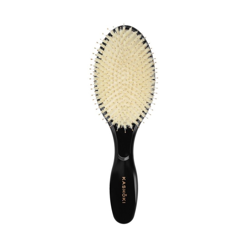 Kashōki Smooth White Detangler Large Oval Hair Brush with White Boar Bristles