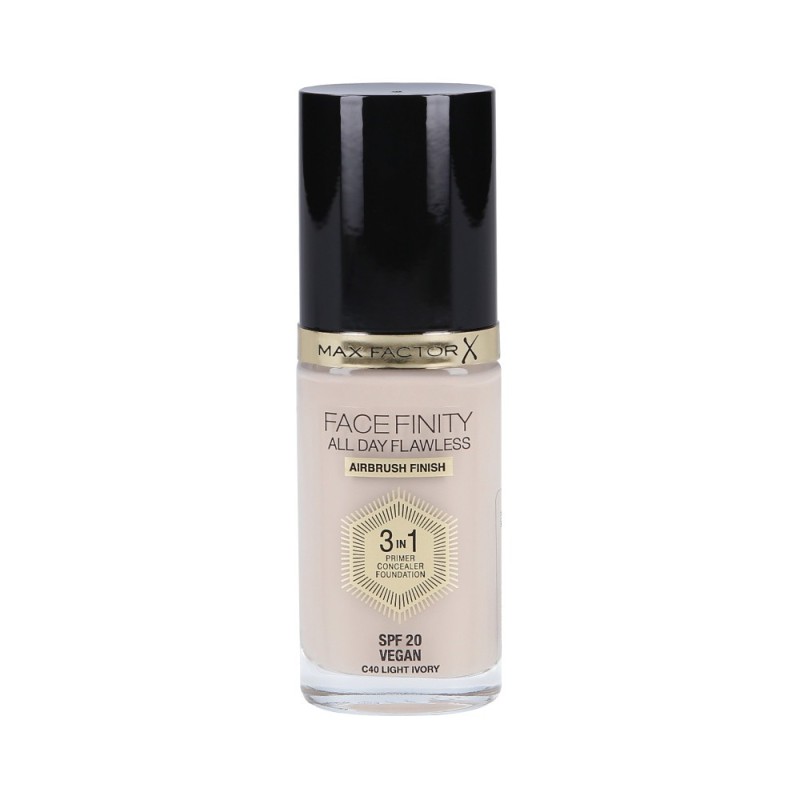 MAX FACTOR FACEFINITY 3in1 All Day Flawless Foundation SPF20 40 Light Ivory 30ml