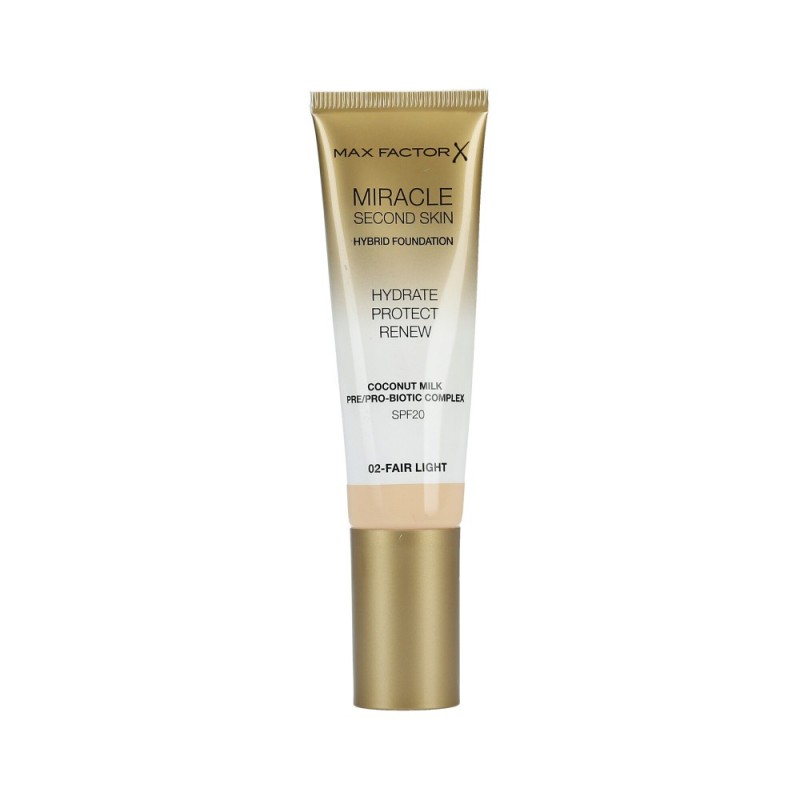 MAX FACTOR MIRACLE Second Skin Foundation SPF20 002 Fair Light 30ml