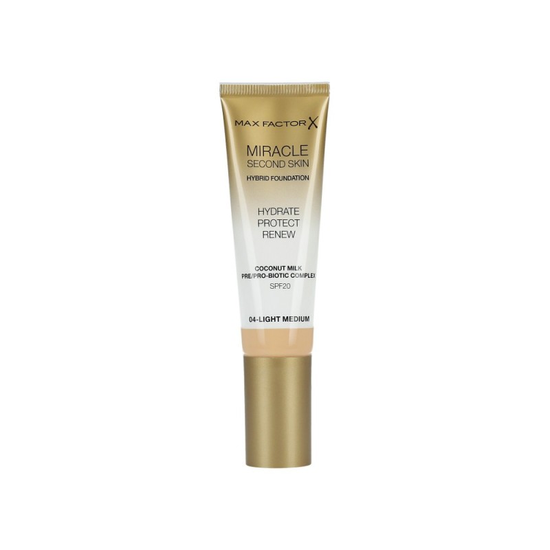 MAX FACTOR MIRACLE Second Skin Foundation SPF20 004 Light Medium 30ml