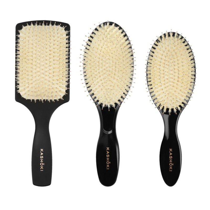 Kashōki Smooth White Detangler 3 Pcs Hairbrush Set