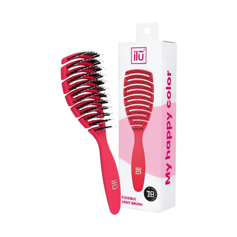 ilū My Happy Color Detangling Vent Hairbrush, Rose