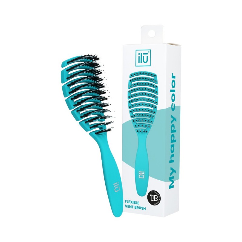 ilū My Happy Color Detangling Vent Hairbrush, Turquoise