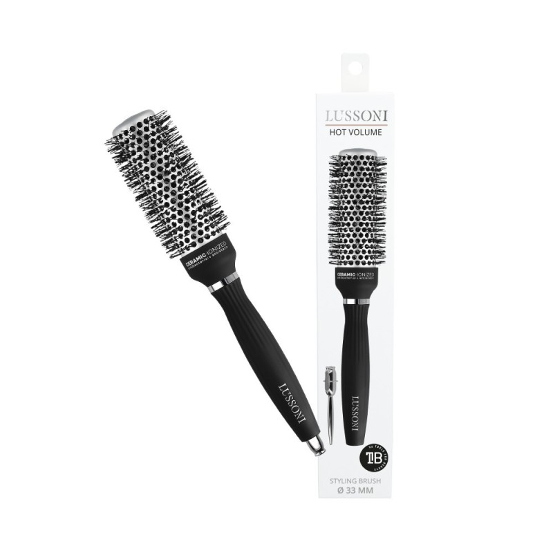 LUSSONI Hot Volume Styling Brush with Waved Bristles, Ø 33 mm