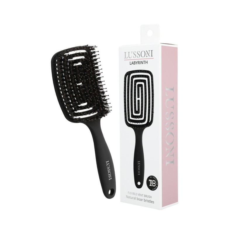 LUSSONI Labyrinth Large Flexible Hair Brush with Natural Boar Bristles