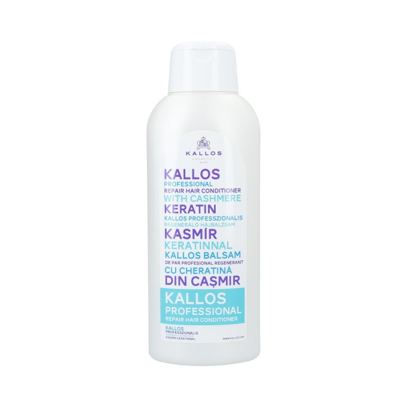 KALLOS Regenerating hair balm with keratin and cashmere 1000ml