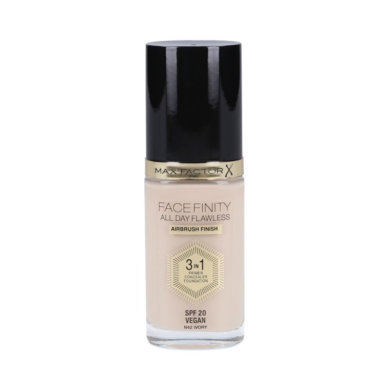 MAX FACTOR FACEFINITY 3in1 All Day Flawless Foundation SPF20 42 Ivory 30ml