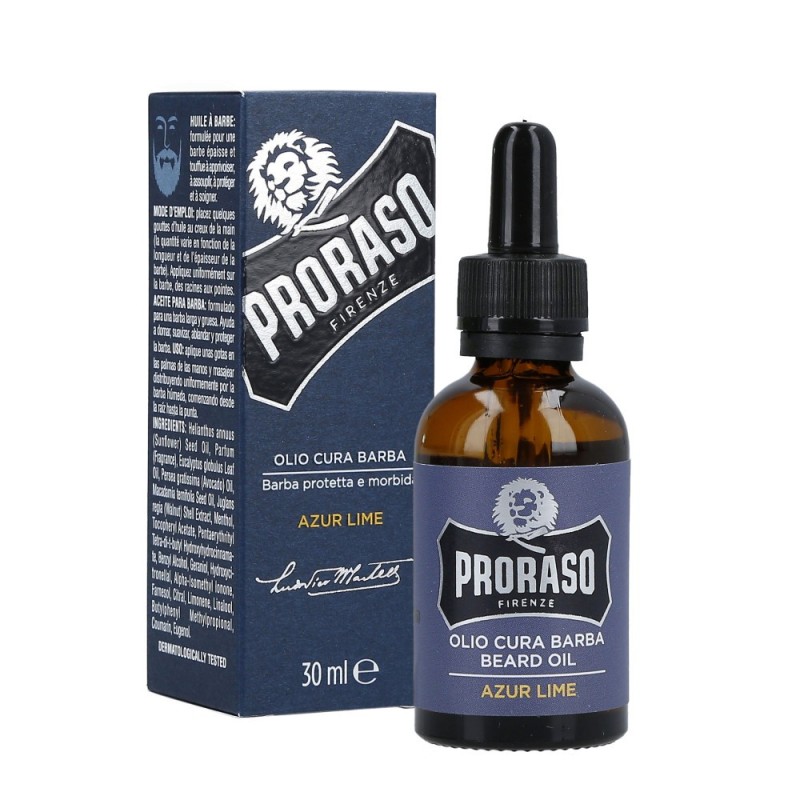 PRORASO SINGLE BLADE Azur Lime Beard Oil 30ml