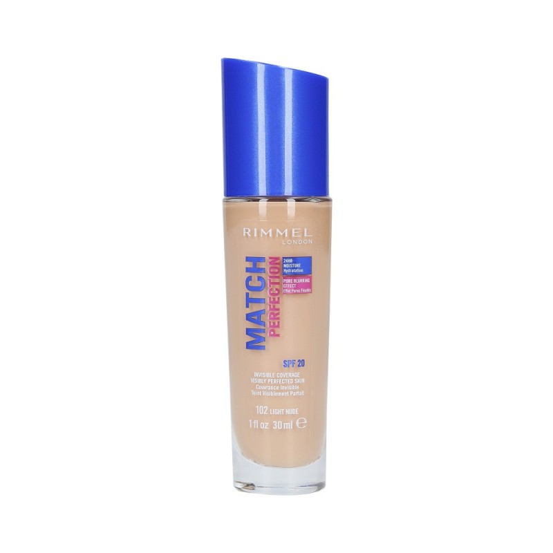 RIMMEL MATCH PERFECTION Foundation SPF20 102 Light Nude 30ml
