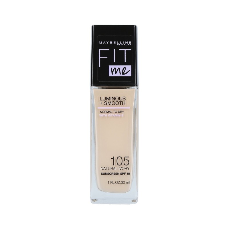MAYBELLINE FIT ME LUMINOUS + SMOOTH Foundation 105 Natural Ivory 30ml