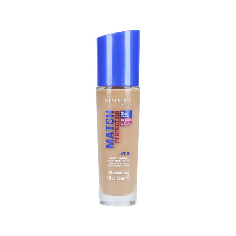 RIMMEL MATCH PERFECTION Foundation SPF20 400 Natural Beige 30ml