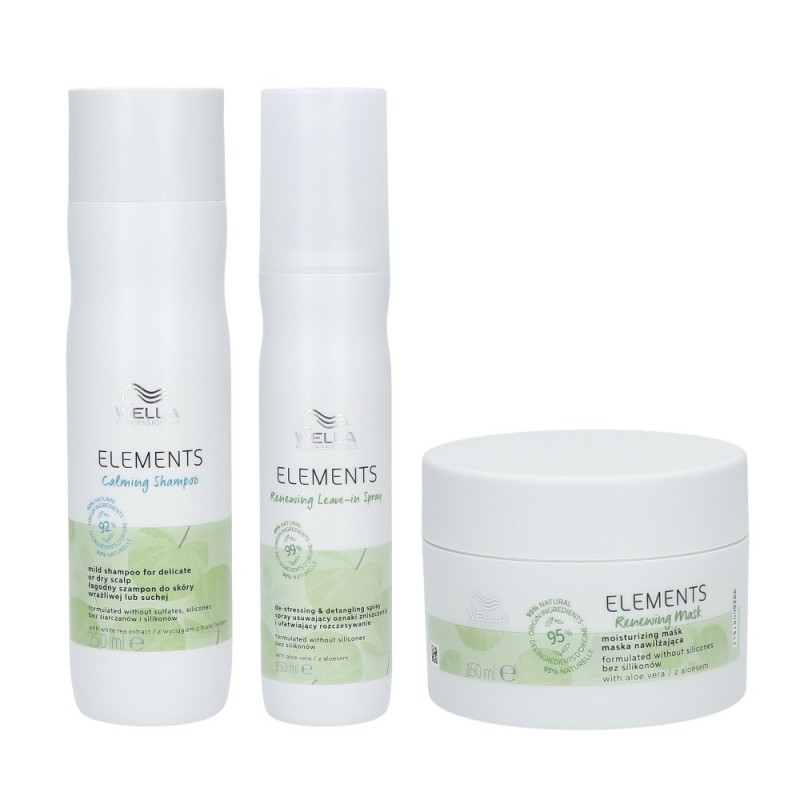 WELLA PROFESSIONALS ELEMENTS Set Moisturises Shampoo 250ml + Leave in Conditioner 150ml + Mask 150ml