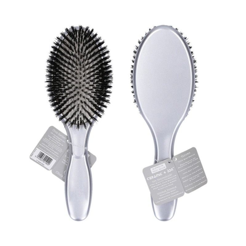 OLIVIA GARDEN Ceramic + ION Supreme 100% Boar Brush with boar bristles