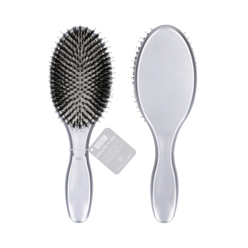 OLIVIA GARDEN Ceramic + ION Supreme Combo Silver hairbrush