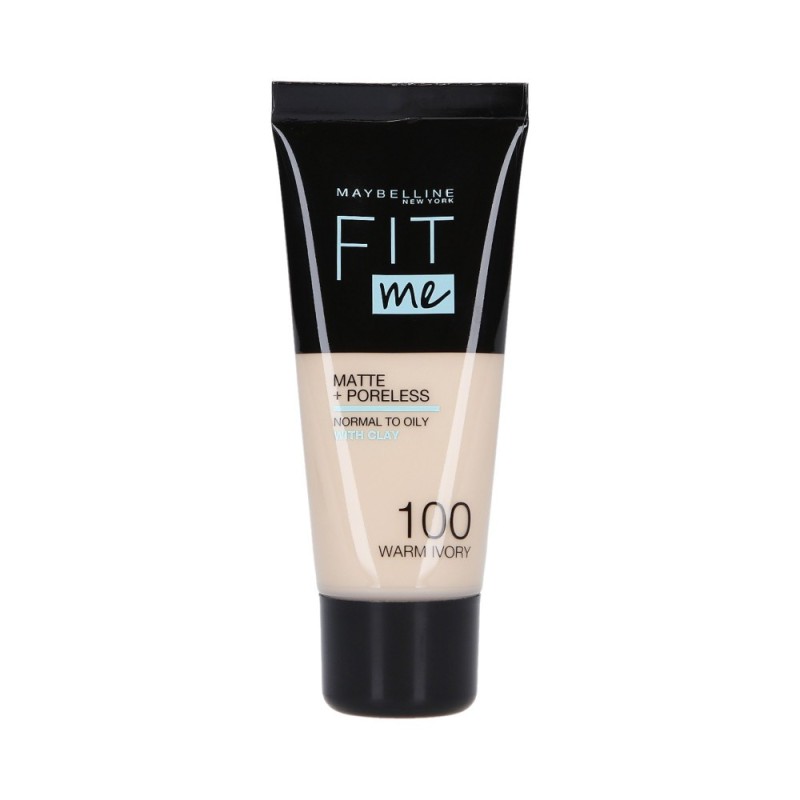 MAYBELLINE FIT ME Matte & Poreless Foundation  100 Warm Ivory 30ml