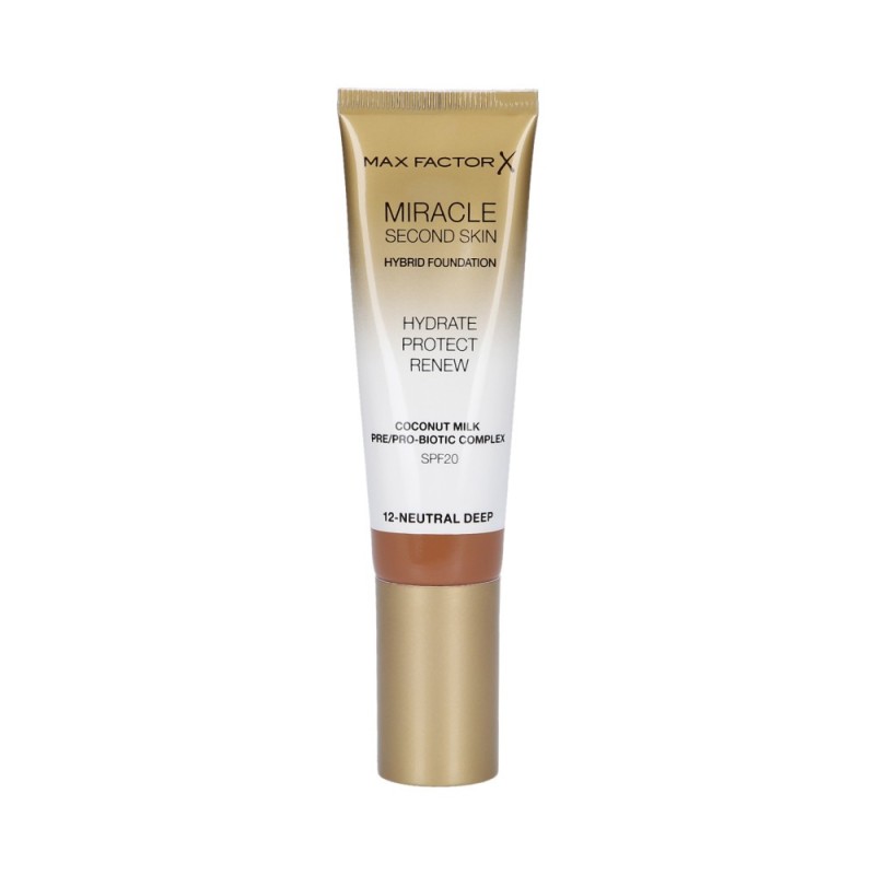 MAX FACTOR MIRACLE Second Skin Foundation SPF20 012 Natural Deep 30ml