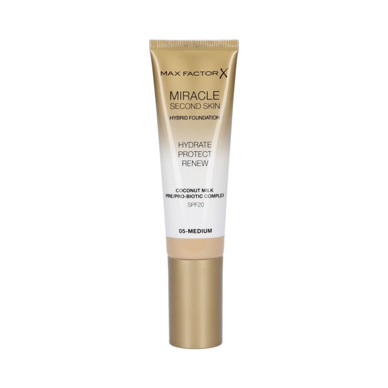 MAX FACTOR MIRACLE Second Skin Foundation SPF20 005 Medium 30ml