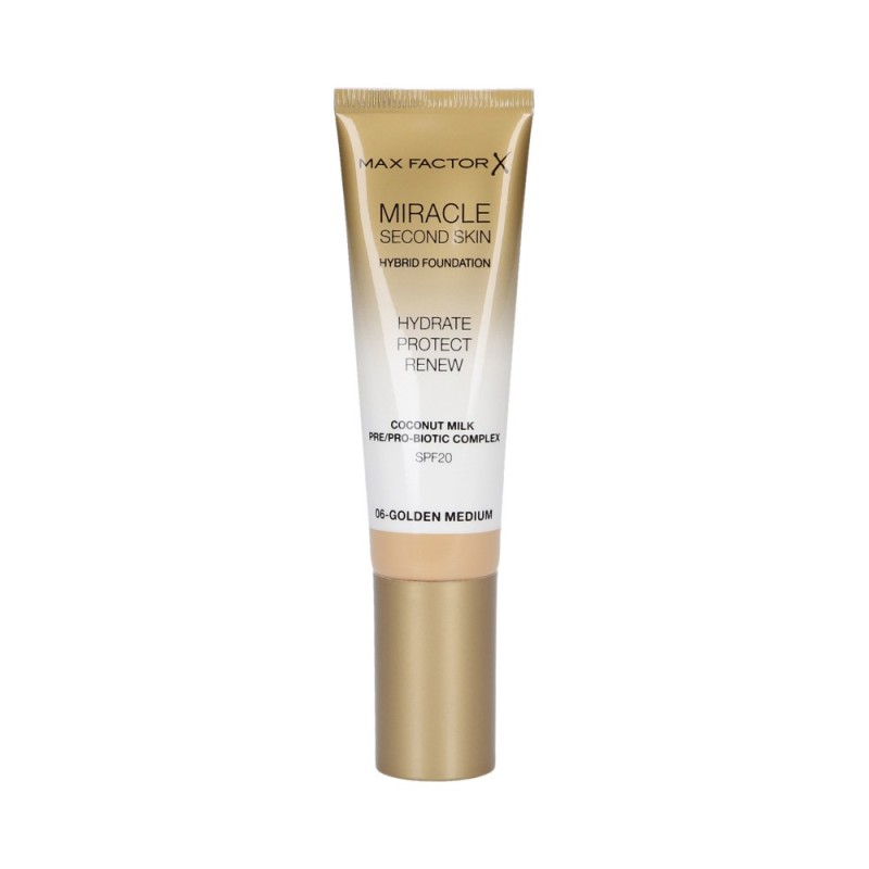 MAX FACTOR MIRACLE Second Skin Foundation SPF20 006 Golden Medium 30ml