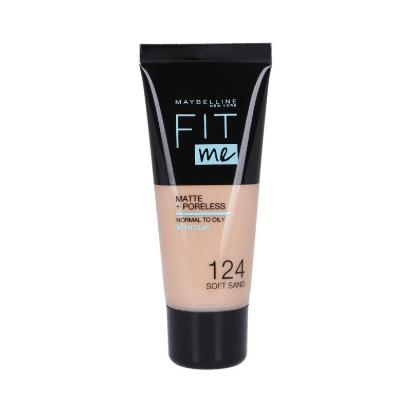 MAYBELLINE FIT ME Matte & Poreless Foundation  124 Soft Sand Tube 30ml
