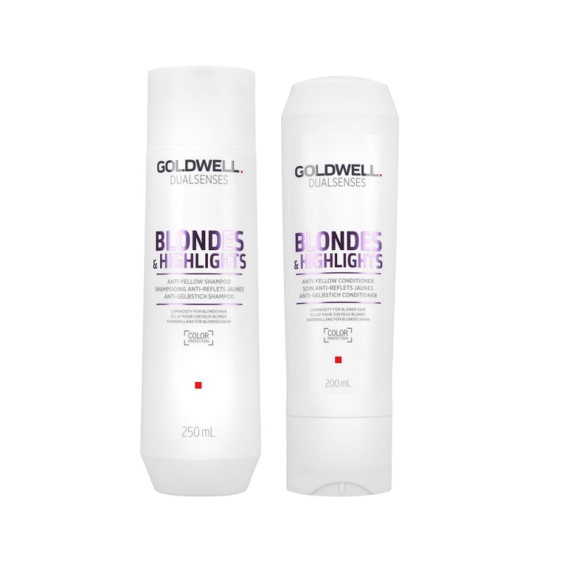GOLDWELL Dualsenses Blondes & Highlights Anti-Yellow Shampoo 250ml + Conditioner 200ml Set