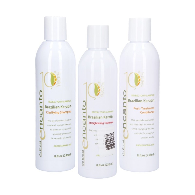 ENCANTO DO BRASIL Kit for keratin hair straightening 3x236ml
