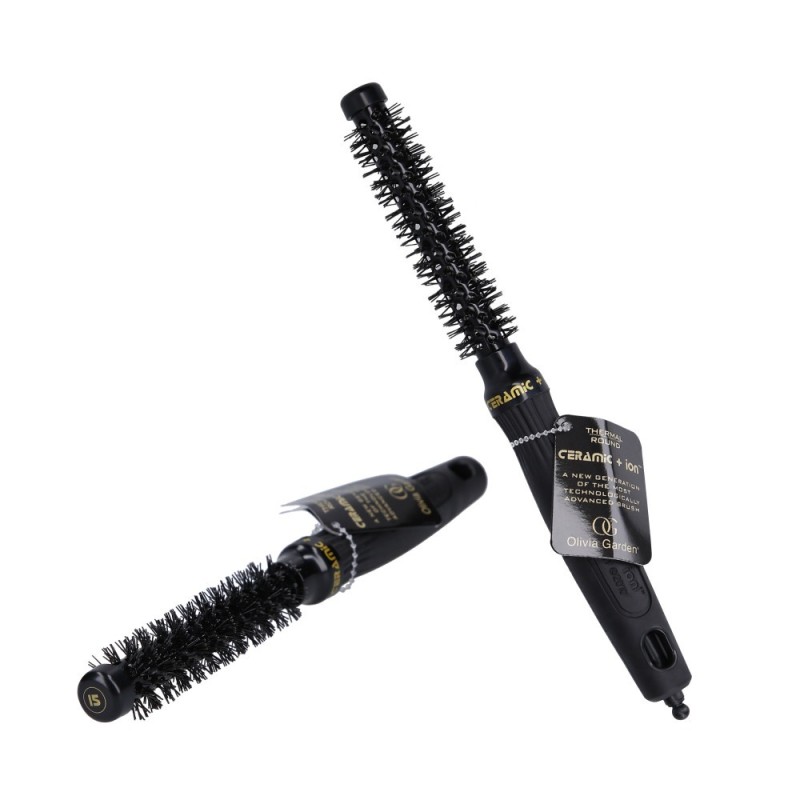 OLIVIA GARDEN Ceramic + Ion Thermal Brush Black Hairbrush CI-15