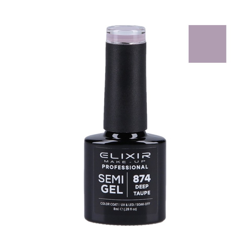 ELIXIR Hybrid nail polish 874 DEEP TAUPE 8ml