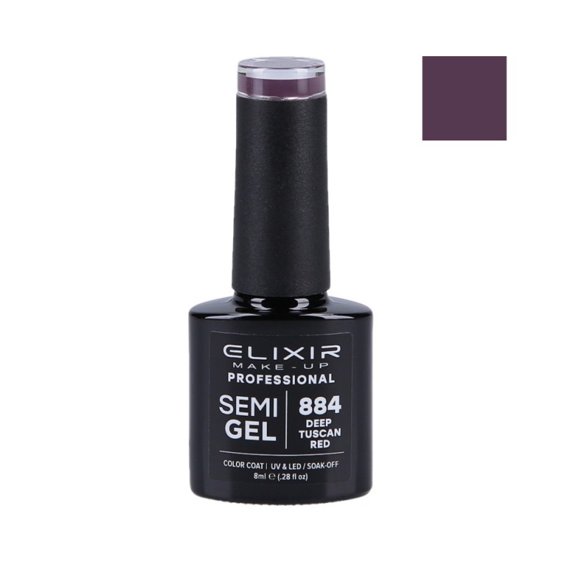 ELIXIR Hybrid nail polish 884 DEEP TUSCAN RED 8ml