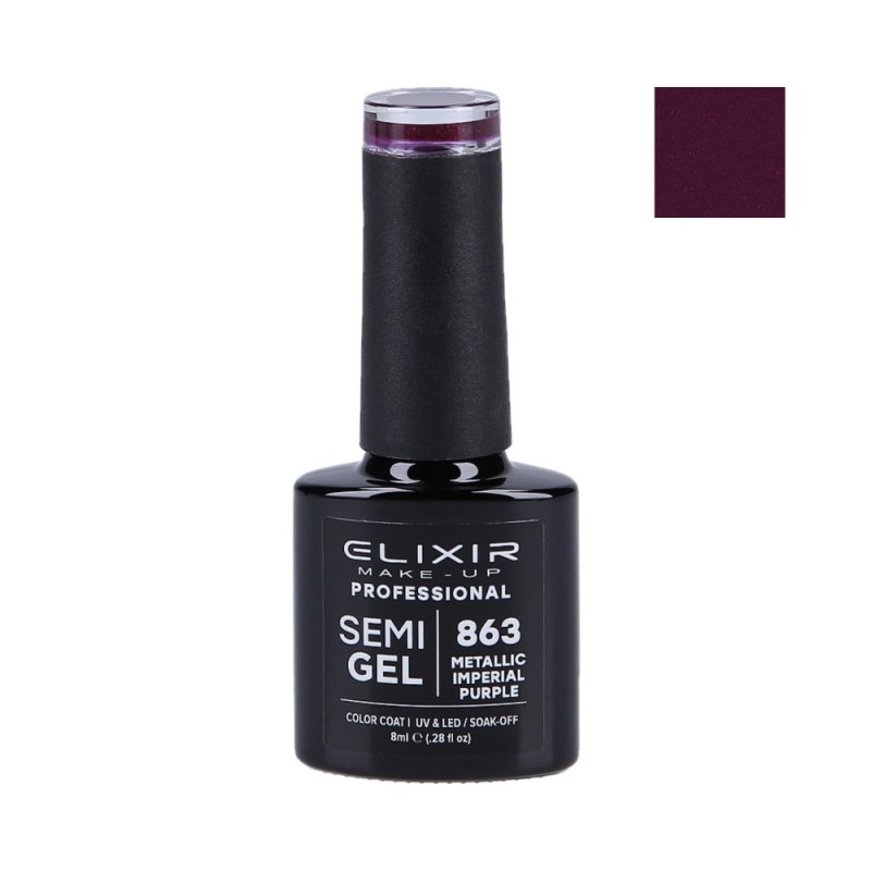 ELIXIR Hybrid nail polish 863 METALLIC IMPERIAL PURPLE 8ml