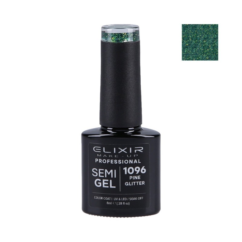 ELIXIR Hybrid nail polish 1096 PINE GLITTER 8ml