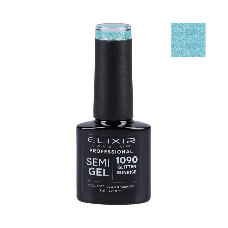 ELIXIR Hybrid nail polish 1090 GLITTER SUNRISE 8ml