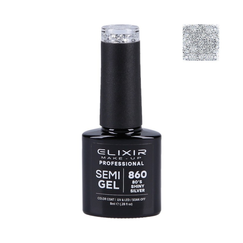 ELIXIR Hybrid nail polish 860 80'S SHINY SILVER 8ml