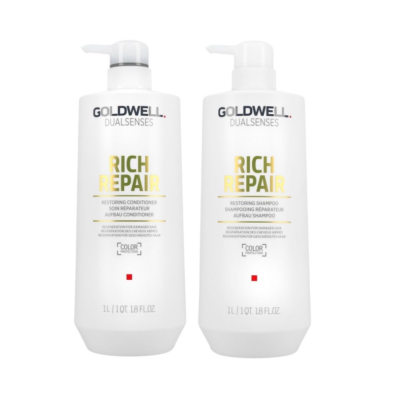 GOLDWELL Dualsenses Rich Repair Restoring Shampoo 1000ml + Conditioner 1000ml Set