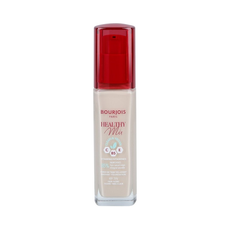 BOURJOIS HEALTHY MIX VEGAN Anti Fatigue Foundation 049,5N Fair Ivory 30ml