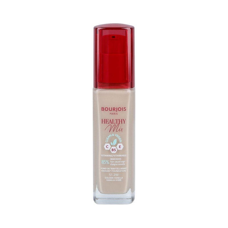 BOURJOIS HEALTHY MIX VEGAN Anti Fatigue Foundation 051,2W Golden Vanilla 30ml