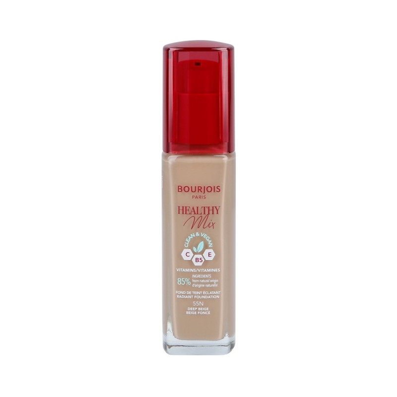 BOURJOIS HEALTHY MIX VEGAN Anti Fatigue Foundation 055N Deep Beige 30ml