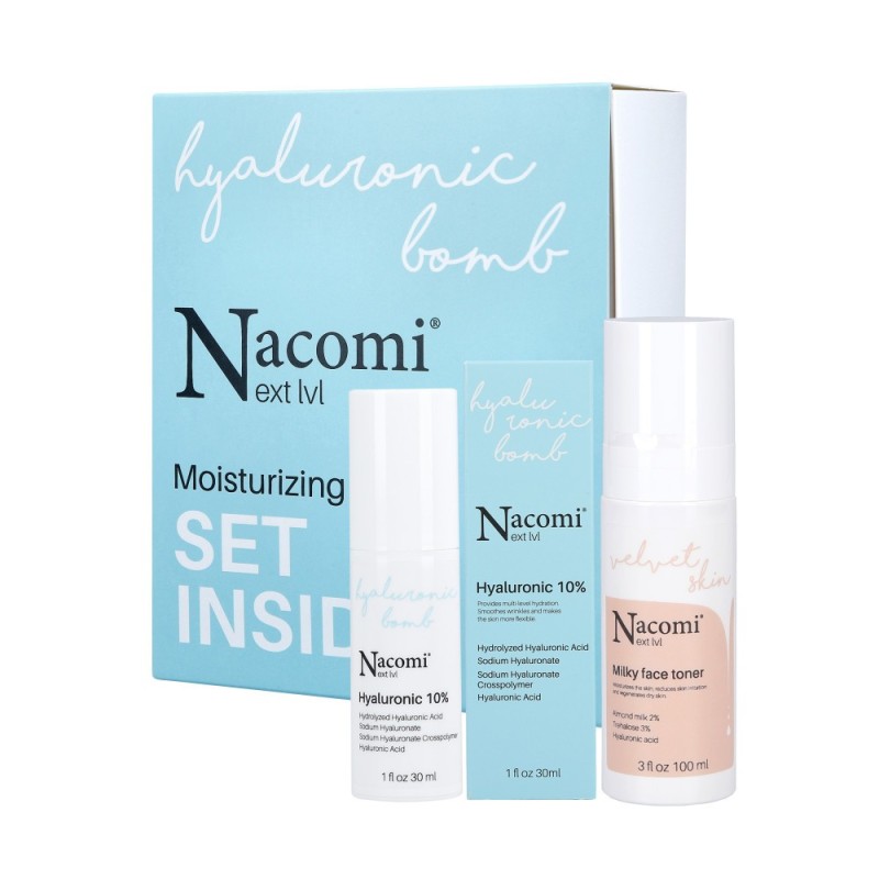 NACOMI NEXT LEVEL MOISTURIZING Moisturizing set: Toner 100ml and serum with hyaluronic acid 30ml