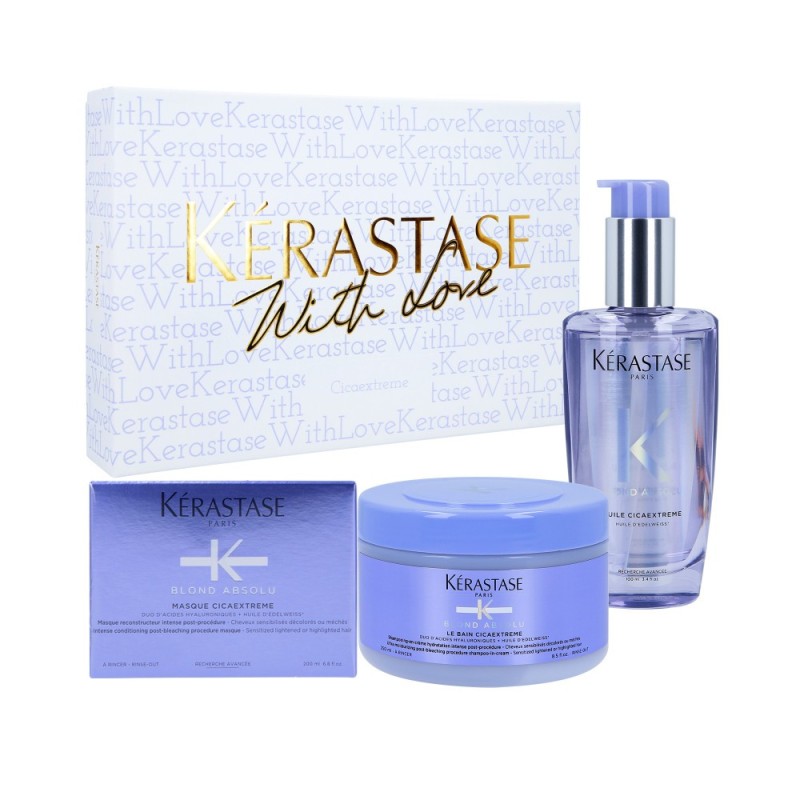 KÉRASTASE BLOND ABSOLU CICAEXTREME Blonde hair care set, Bath 250 ml + Mask 200 ml + Oil 100 ml