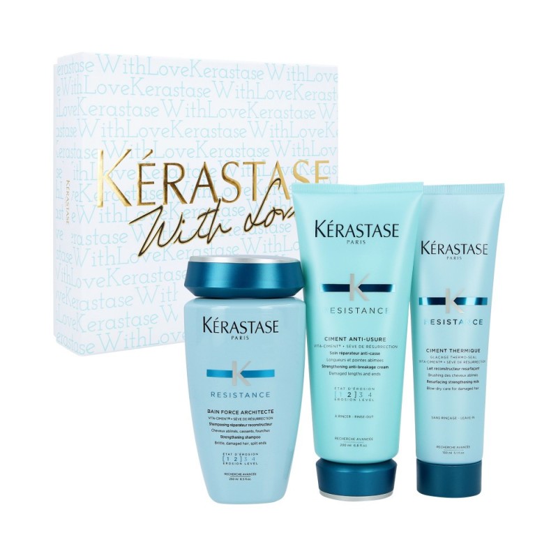 KÉRASTASE RESISTANCE VITA CEMENT Rebuilding Set, Bath 250ml + Rebuilding Cement 200ml + Thermal Cement 150ml