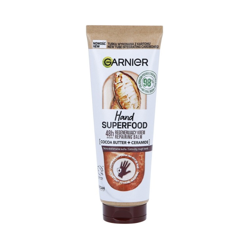 GARNIER SUPERFOOD Regenerating hand cream with cocoa butter and ceramides 75ml
