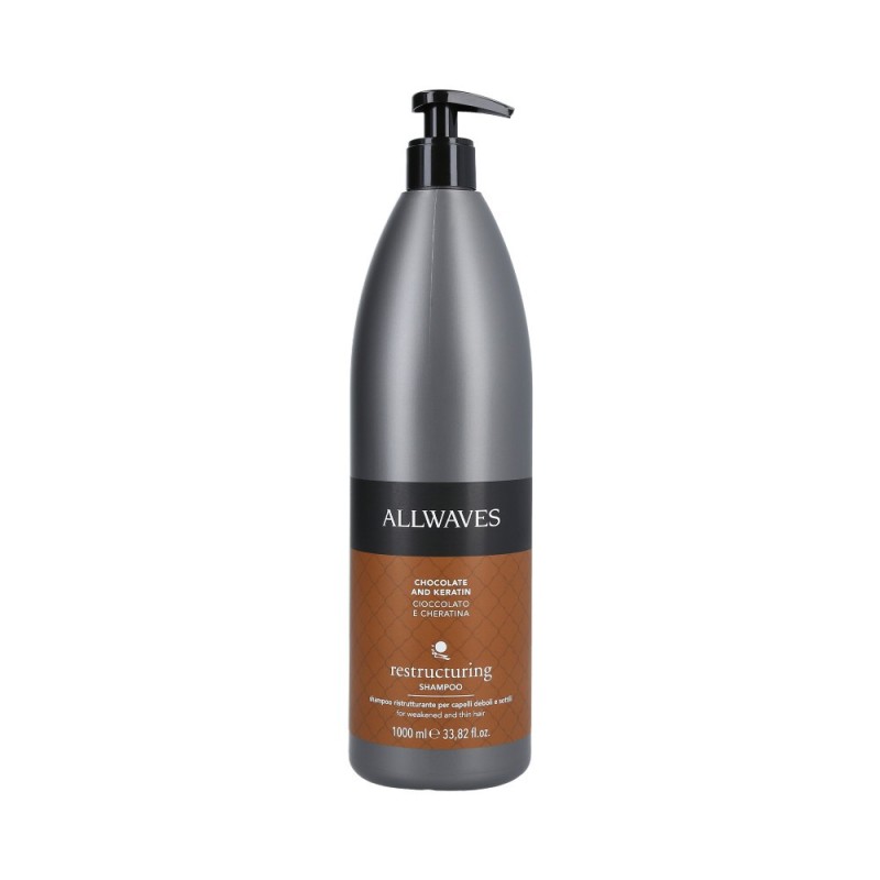 Allwaves Professionnelle Shampoo Chocolate and Keratin Weakened Thin Hair 1000 ml